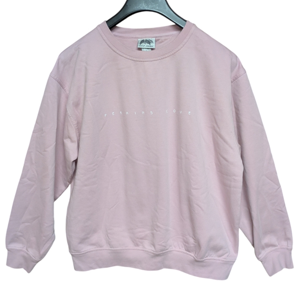 Wild Palm Pink Perkins Cove Ogunquit Maine Crewneck Sweatshirt Size Large